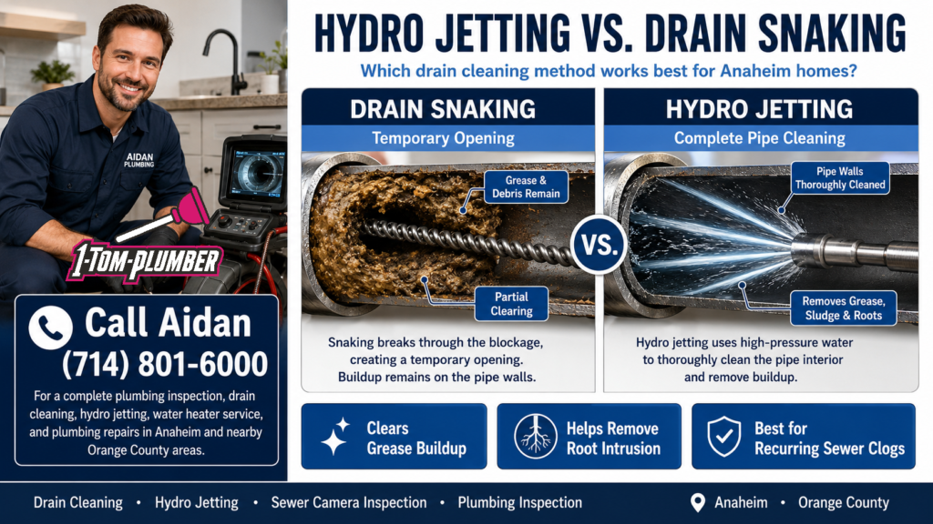 Hydro Jetting Anaheim compared to drain snaking service