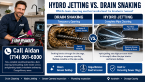 Hydro Jetting Anaheim compared to drain snaking service