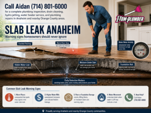 Slab Leak Anaheim detected beneath residential foundation