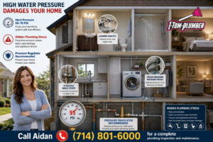 High Water Pressure Anaheim damaging residential plumbing system