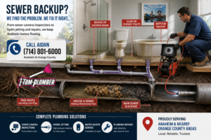 Sewer Backup Anaheim causing wastewater overflow